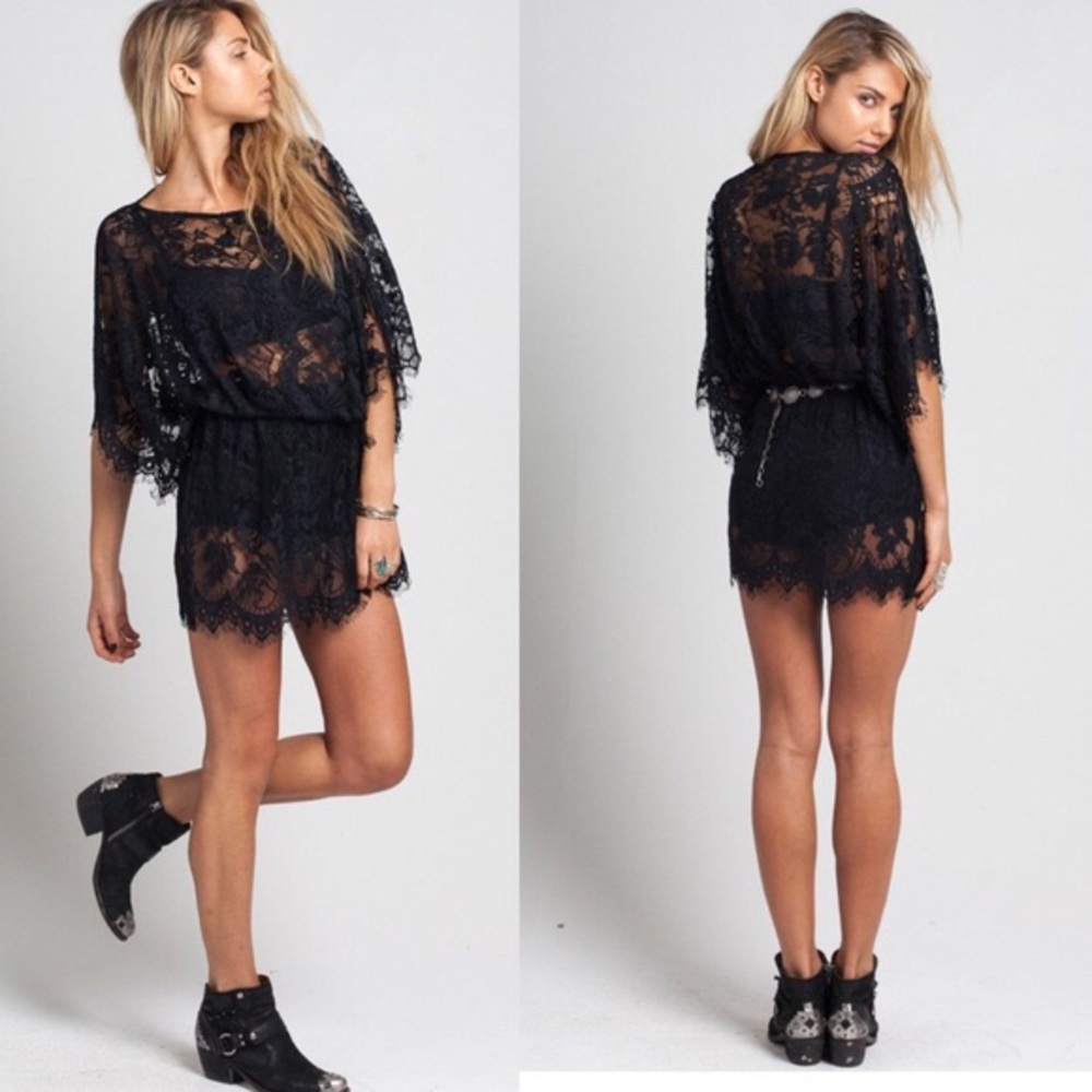 Knot Sisters Black Lace Tunic